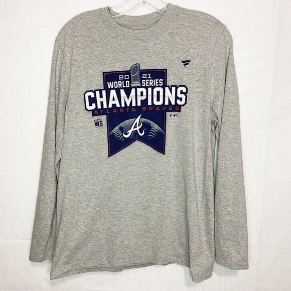 Atlanta Braves MLB World Series Champions Shirt Adult Small Fanatics Long Sleeve - Picture 1 of 4